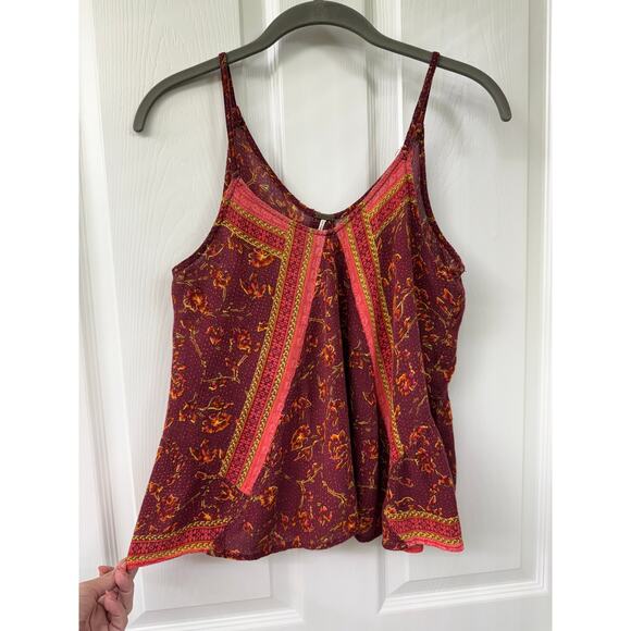 Free people tank red pink spaghetti strap boho flowy medium Y2K hippie - Picture 5 of 7